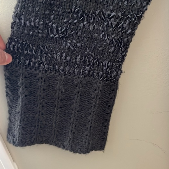 [2XL]Sioni Snap Button Rabbit Fur Trim Mixed Texture Cardigan - Picture 5 of 13